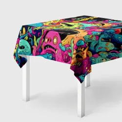 Скатерть 3D Космические зубастые монстры