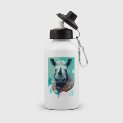 Бутылка спортивная Морда носорога - нейросеть