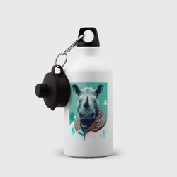 Бутылка спортивная Морда носорога - нейросеть - фото 2