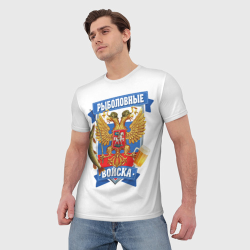 Мужская футболка 3D Рыболовные войска - патриот, цвет 3D печать - фото 3
