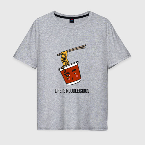 Мужская футболка хлопок Oversize с принтом Think Noodles, вид спереди #2