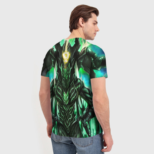 Мужская футболка 3D с принтом Зелёный демон, вид сзади #2