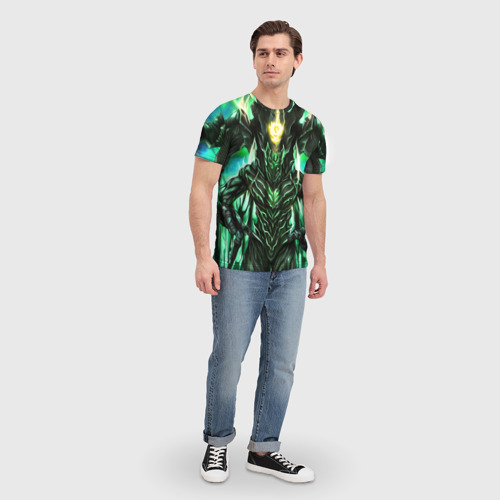 Мужская футболка 3D с принтом Зелёный демон, вид сбоку #3