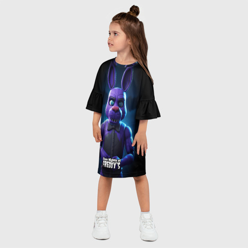 Детское платье 3D с принтом Five Nights at Freddys Bonnie, фото на моделе #1