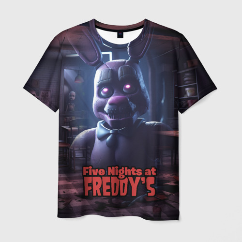 Мужская футболка 3D с принтом Five   Nights at Freddys  Bonnie, вид спереди #2