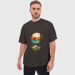 Мужская футболка oversize 3D Алтайские горы - фото 2