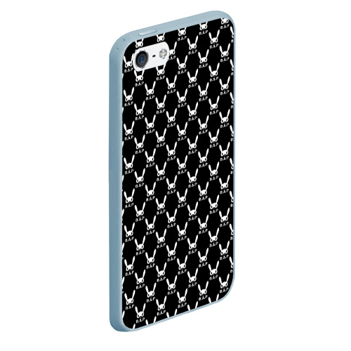 Чехол для iPhone 5/5S матовый BAP white pattern, цвет голубой - фото 3