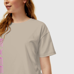 Женская футболка хлопок Oversize Exeed Pink logo - фото 2