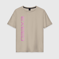 Женская футболка хлопок Oversize Exeed Pink logo