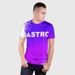 Мужская футболка 3D Slim Astro neon background - фото 2