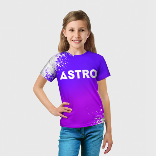 Детская футболка 3D Astro neon background, цвет 3D печать - фото 5