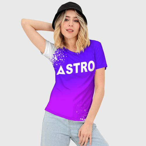 Женская футболка 3D Slim Astro neon background, цвет 3D печать - фото 3