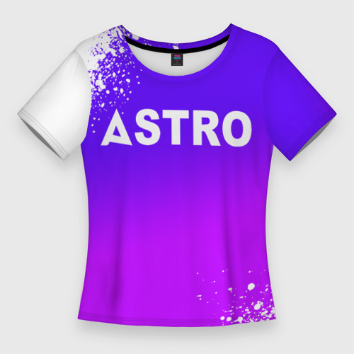 Женская футболка 3D Slim Astro neon background, цвет 3D печать