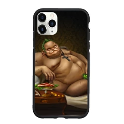 Чехол для iPhone 11 Pro Max матовый Пудж позирует - мем Дота 2