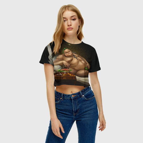 Женская футболка Crop-top 3D Пудж - Дота 2, цвет 3D печать - фото 3