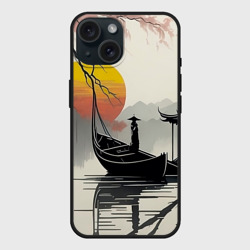 Чехол силиконовый для Apple iPhone 15 матовый Красота Японии