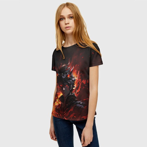 Женская футболка 3D Демонический оборотень, цвет 3D печать - фото 3