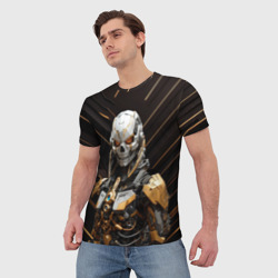 Мужская футболка 3D Киборг-скелет - фото 2