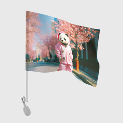 Флаг для автомобиля Милая панда в пуховике