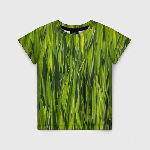 Детская футболка 3D Ландшафт зелень, цвет 3D печать