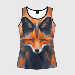 Женская майка 3D Нарисованная огненная лиса