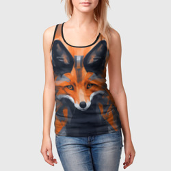 Женская майка 3D Нарисованная огненная лиса - фото 2