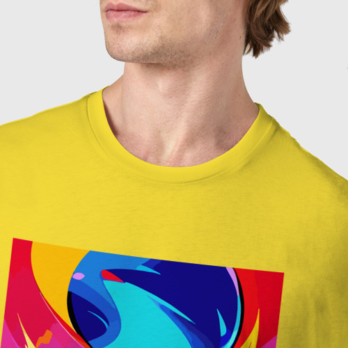 Мужская футболка хлопок Cool skull - pop art, цвет желтый - фото 6