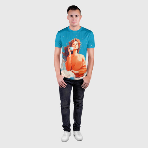 Мужская футболка 3D Slim Наслаждение небо, цвет 3D печать - фото 4