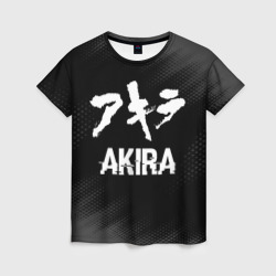 Женская футболка 3D Akira glitch на темном фоне