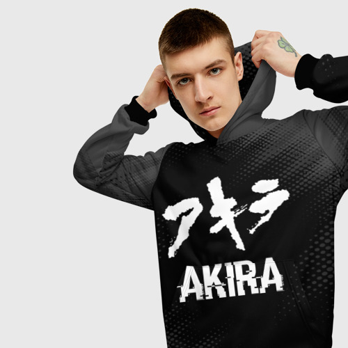 Мужская толстовка 3D Akira glitch на темном фоне, цвет черный - фото 5