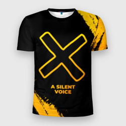 Мужская футболка 3D Slim A Silent Voice - gold gradient