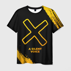 Мужская футболка 3D A Silent Voice - gold gradient