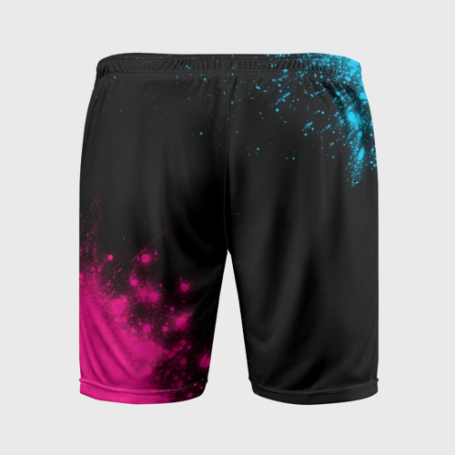 Мужские шорты спортивные Angels of Death - neon gradient: надпись, символ, цвет 3D печать - фото 2