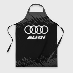 Фартук 3D Audi Speed на темном фоне со следами шин