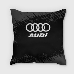 Подушка 3D Audi Speed на темном фоне со следами шин