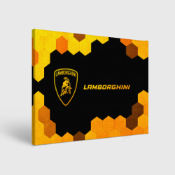 Холст прямоугольный Lamborghini - gold gradient: надпись и символ