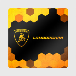 Магнит виниловый Квадрат Lamborghini - gold gradient: надпись и символ