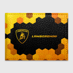 Обложка для студенческого билета Lamborghini - gold gradient: надпись и символ