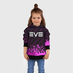 Толстовка с принтом EVE pro gaming: символ сверху для ребенка, вид на модели спереди №3. Цвет основы: черный