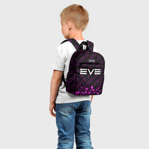 Детский рюкзак 3D с принтом EVE pro gaming: символ сверху, фото на моделе #1