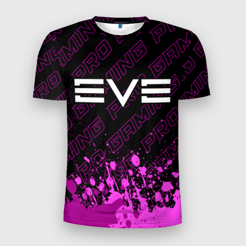 Мужская футболка 3D Slim с принтом EVE pro gaming: символ сверху, вид спереди #2