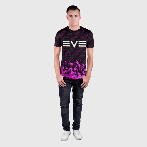 Мужская футболка 3D Slim с принтом EVE pro gaming: символ сверху, вид сбоку #3