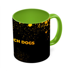 Watch Dogs - gold gradient: надпись и символ – Кружка с полной запечаткой с принтом купить