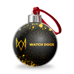 Ёлочный шар Watch Dogs - gold gradient: надпись и символ