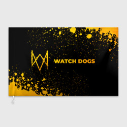 Флаг 3D Watch Dogs - gold gradient: надпись и символ