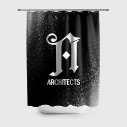 Штора 3D для ванной Architects glitch на темном фоне