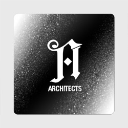 Магнит виниловый Квадрат Architects glitch на темном фоне