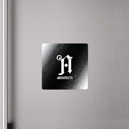 Магнит виниловый Квадрат Architects glitch на темном фоне - фото 4