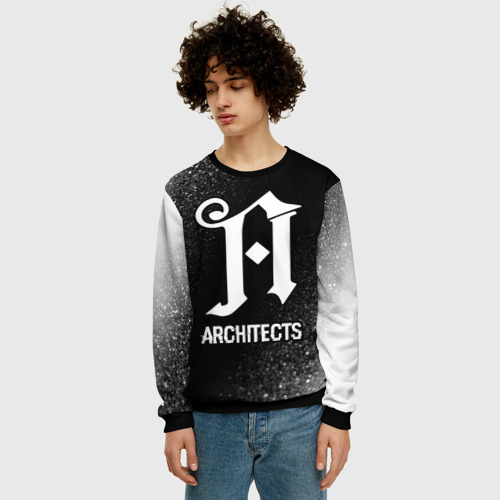 Мужской свитшот 3D Architects glitch на темном фоне, цвет черный - фото 3