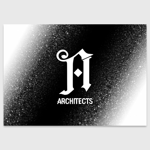 Поздравительная открытка Architects glitch на темном фоне, цвет белый